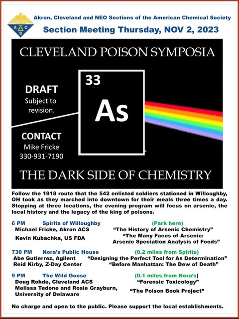 November 2, 2023 Cleveland Poison Symposium and pub crawl